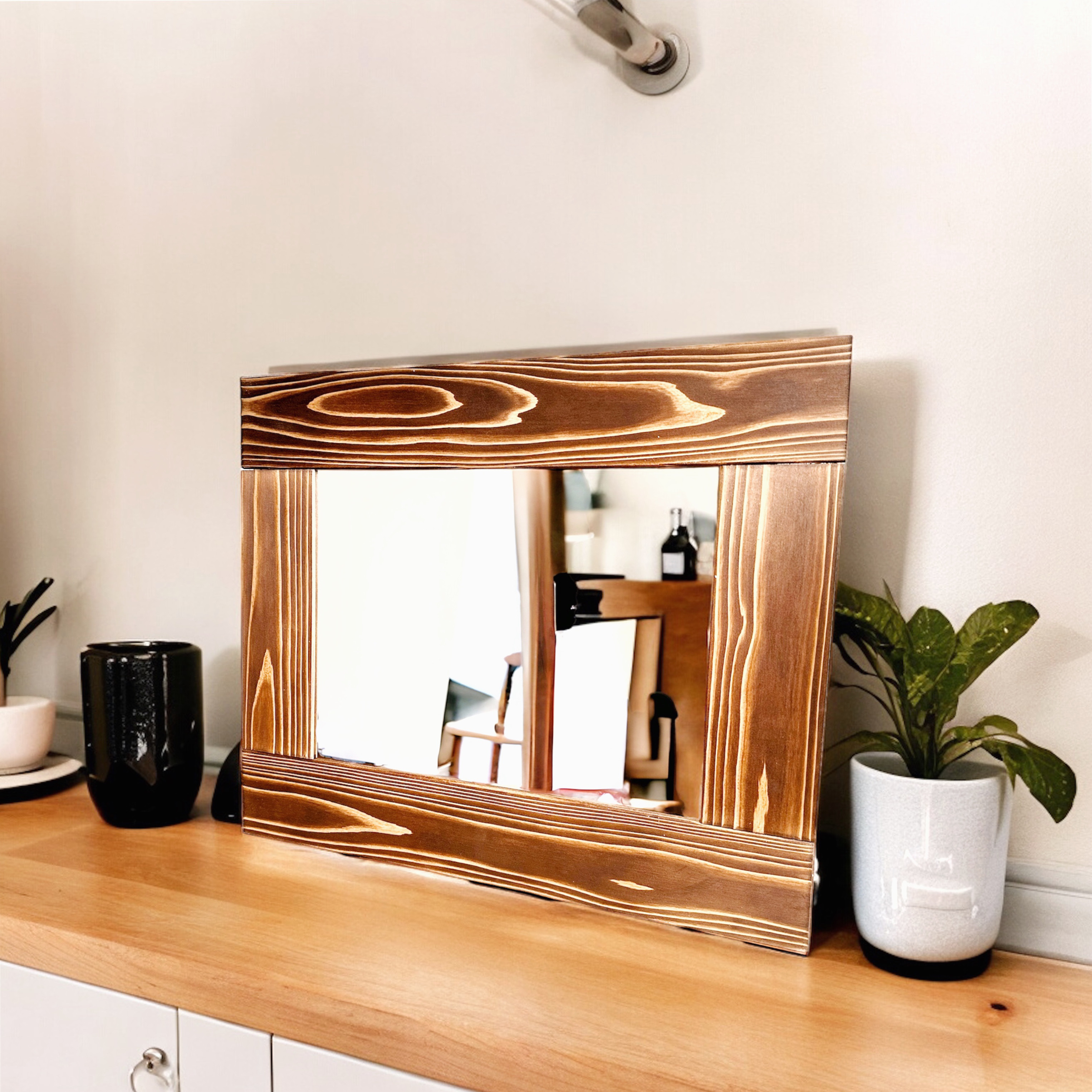 藏工房 レグナテック　オーダー　一点物　赤楠　耳付　無垢板　鏡　ウォール　ミラー 藏工房 レグナテックオーダー一点物赤楠耳付無垢板鏡ウォールミラー