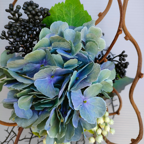 アーティフィシャルフラワー+スワッグ 紫陽花のスワッグ 造花+スワッグ