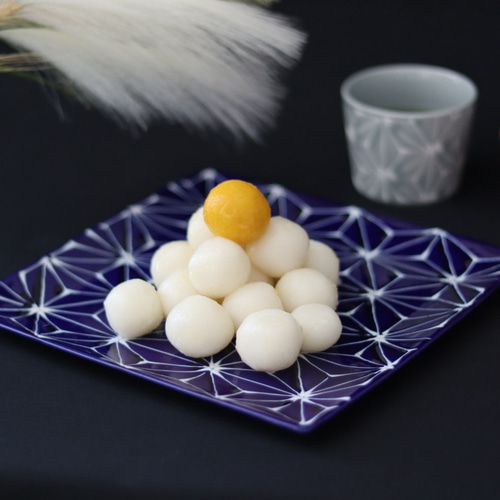 波佐見焼　ホワイトライン麻　スクエアプレートL 瑠璃 翔芳窯 波佐見焼 ホワイトライン麻 スクエアプレートL 瑠璃 翔芳窯