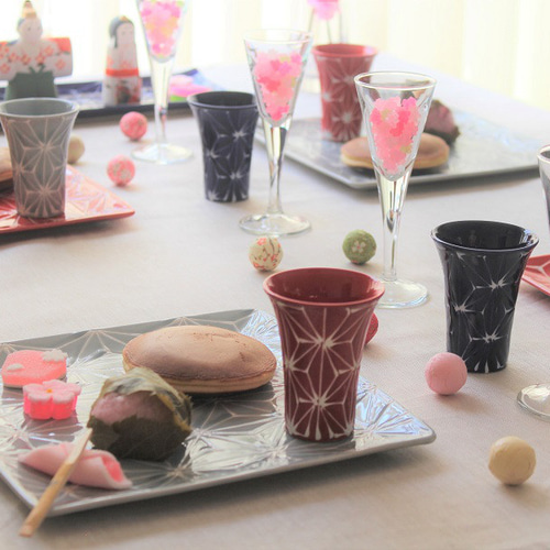 波佐見焼　ホワイトライン麻　スクエアプレートL 瑠璃 翔芳窯 波佐見焼 ホワイトライン麻 スクエアプレートL 瑠璃 翔芳窯