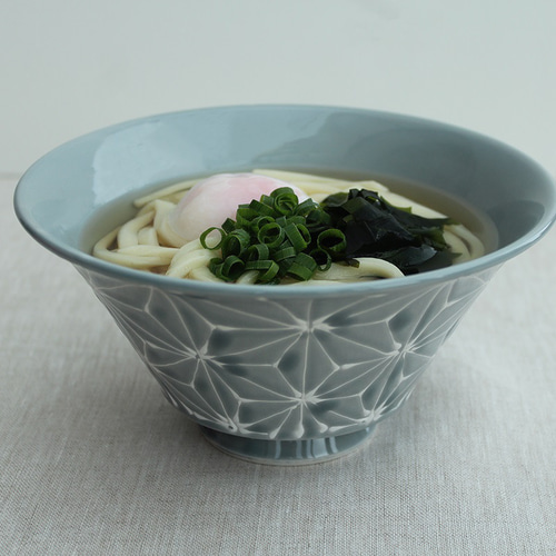 波佐見焼 丼】ホワイトライン麻 丼 グレー お椀・ボウル・鉢 翔芳窯
