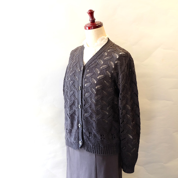 春秋コットンカーディガン 6枚目の画像