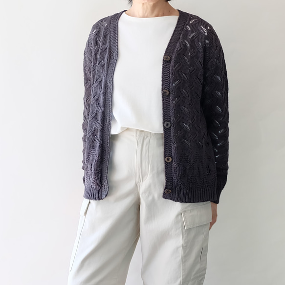 春秋コットンカーディガン 3枚目の画像