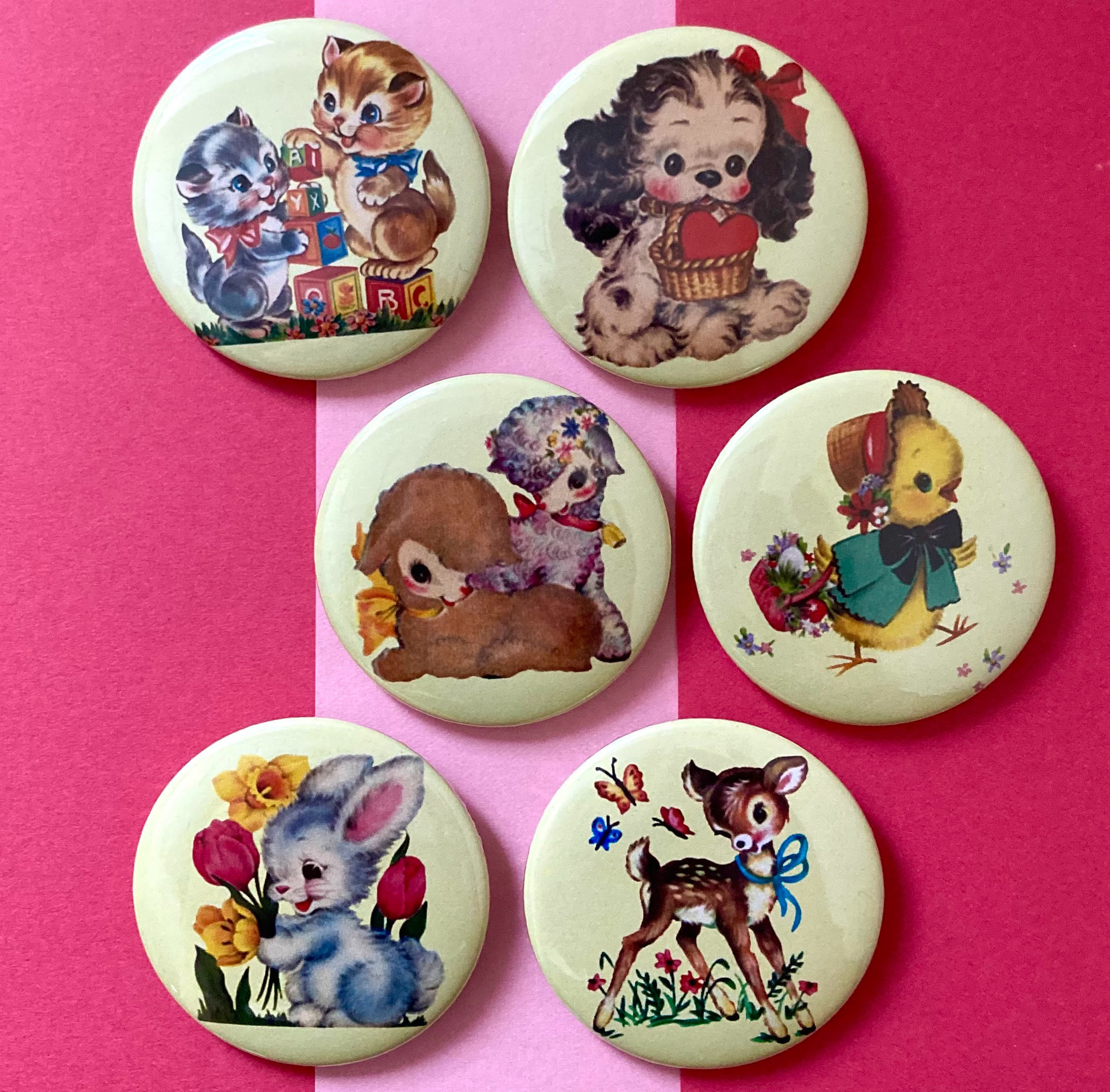 アメリカンレトロ アニマル缶バッジ✳︎6個セット その他