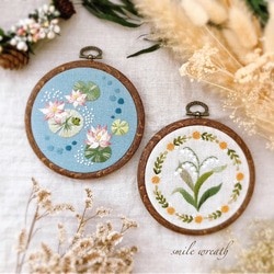 特集掲載【紫陽花の刺繍フレーム 白】大切な方への贈り物やご自分用に