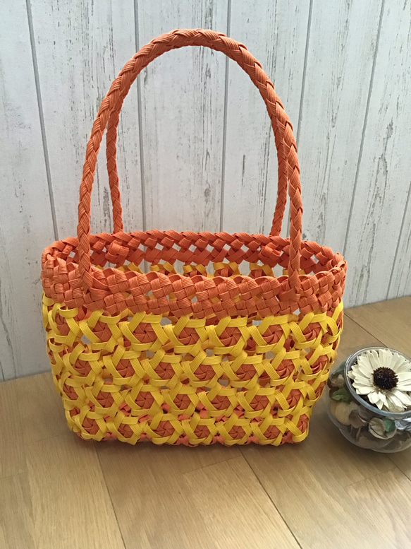 ☆花車編み☆オレンジ〜なカゴバック かごバッグ BON'S STUDIO 通販