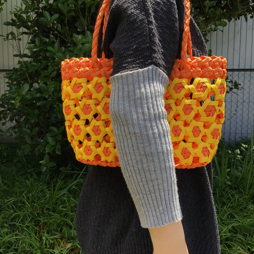 ☆花車編み☆オレンジ〜なカゴバック かごバッグ BON'S STUDIO 通販