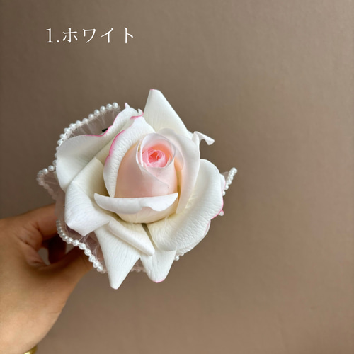 透明バッグ付 ユンヌローズ【Sweet】4色展開 ピンクバラ/白バラ 