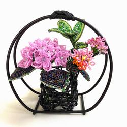 アクリルビーズリース ハンドメイド作品 SP人形付き リース non 通販