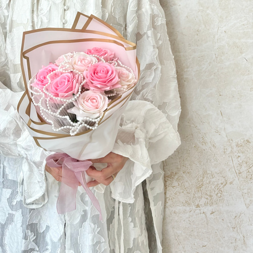 フラワーアレンジメントart flower 韓国風　風水　ロココ　薔薇　造花 発表会 誕生日 結婚祝い バラの花束 造花花束 韓国風 韓国ブーケ