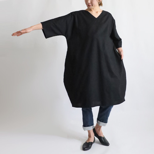 ラスト2 最終sale 100cm ギマ擬麻コットン かぶるだけワンピース  