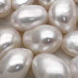 高品質バロック淡水パール 大粒 3粒【縦:12mm~13mm/横:9mm~10mm】本真珠 フラット ボタン ルース 1枚目の画像