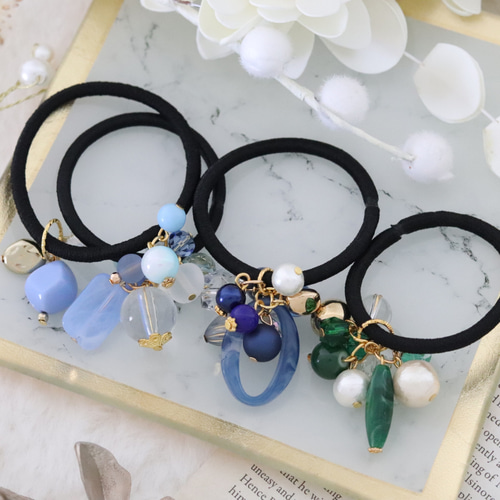 ゆーみんハンドメイド　じゃらじゃらヘアゴム ゆーみん じゃらじゃらヘアゴム ゆーみん様専用ハンドメイド