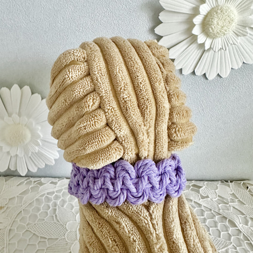 ぽこぽこ編みチョーカー♡カラフル10色♡お名前も入れられます♡飼い主