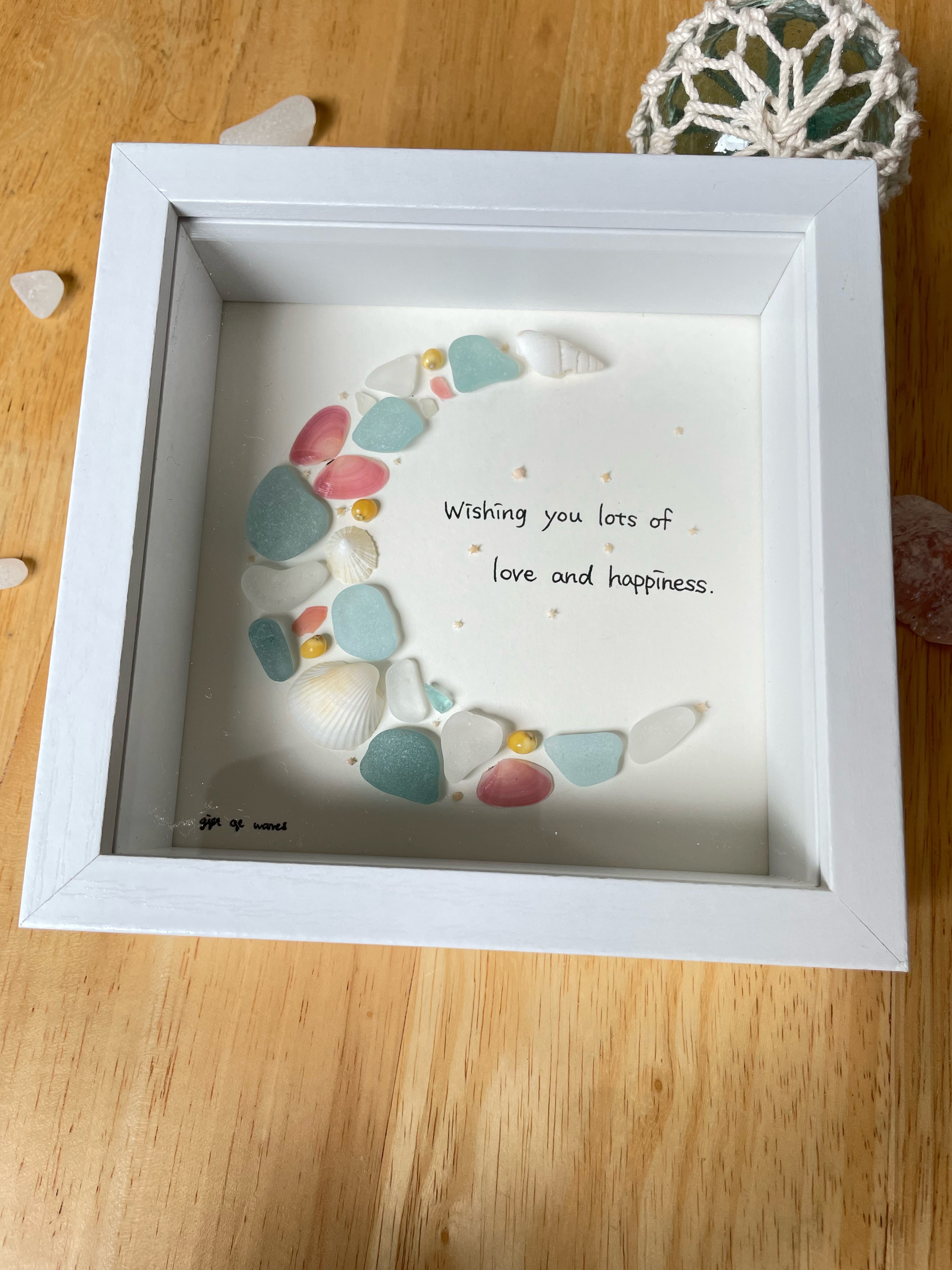 ⑥＊レインボームーン！＊シーグラスアート ⑥＊レインボームーン！＊シーグラスアート