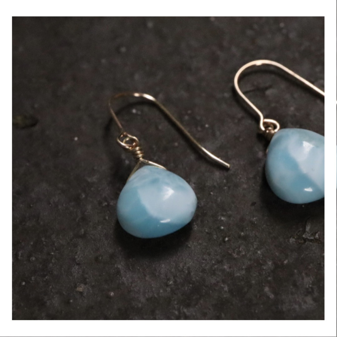 【14kgf】ラリマー　ピアス