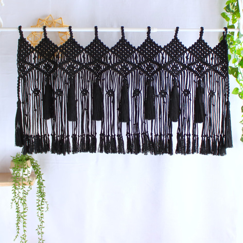 マクラメ　のれん　ガーランド H2 マクラメカフェカーテン・のれん マクラメタペストリー カーテン