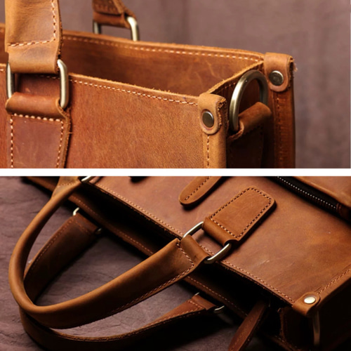 A4サイズ収納可 牛革ビジネスバッグ レザーショルダー