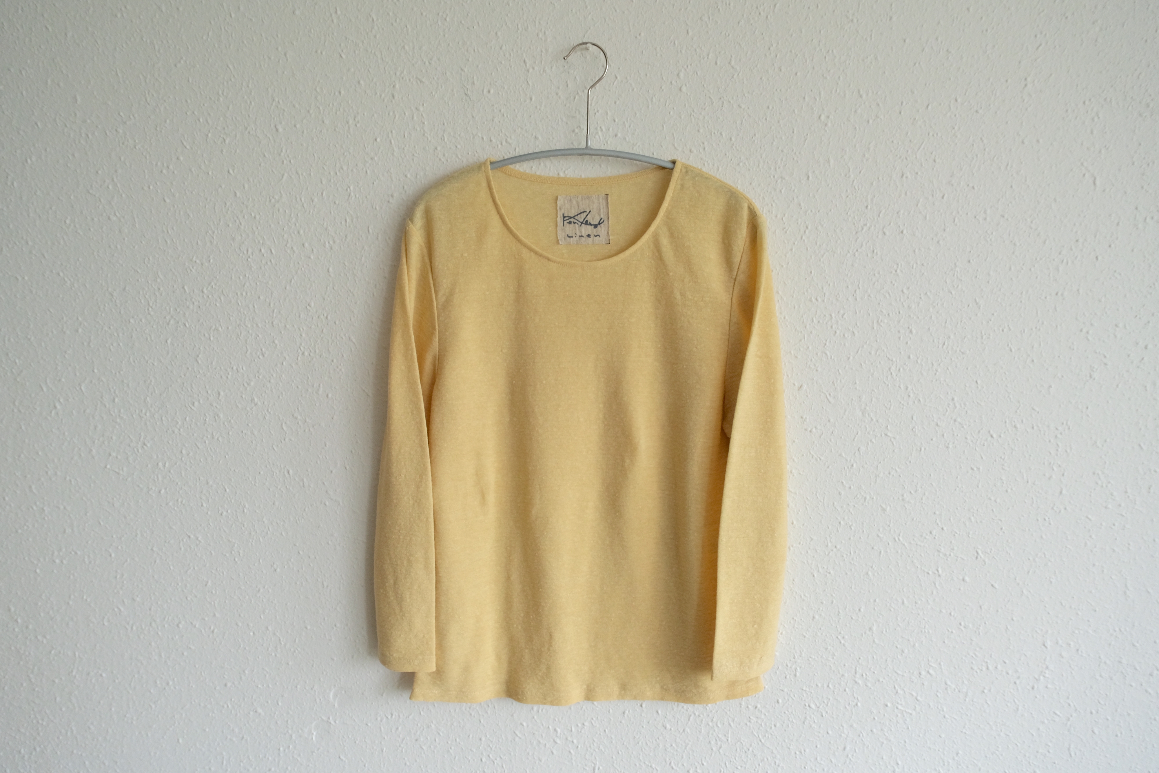 【再入荷】リネンコットンアンダーウェア　7分袖（ペールレモン）［レディースS・M・Lサイズ］