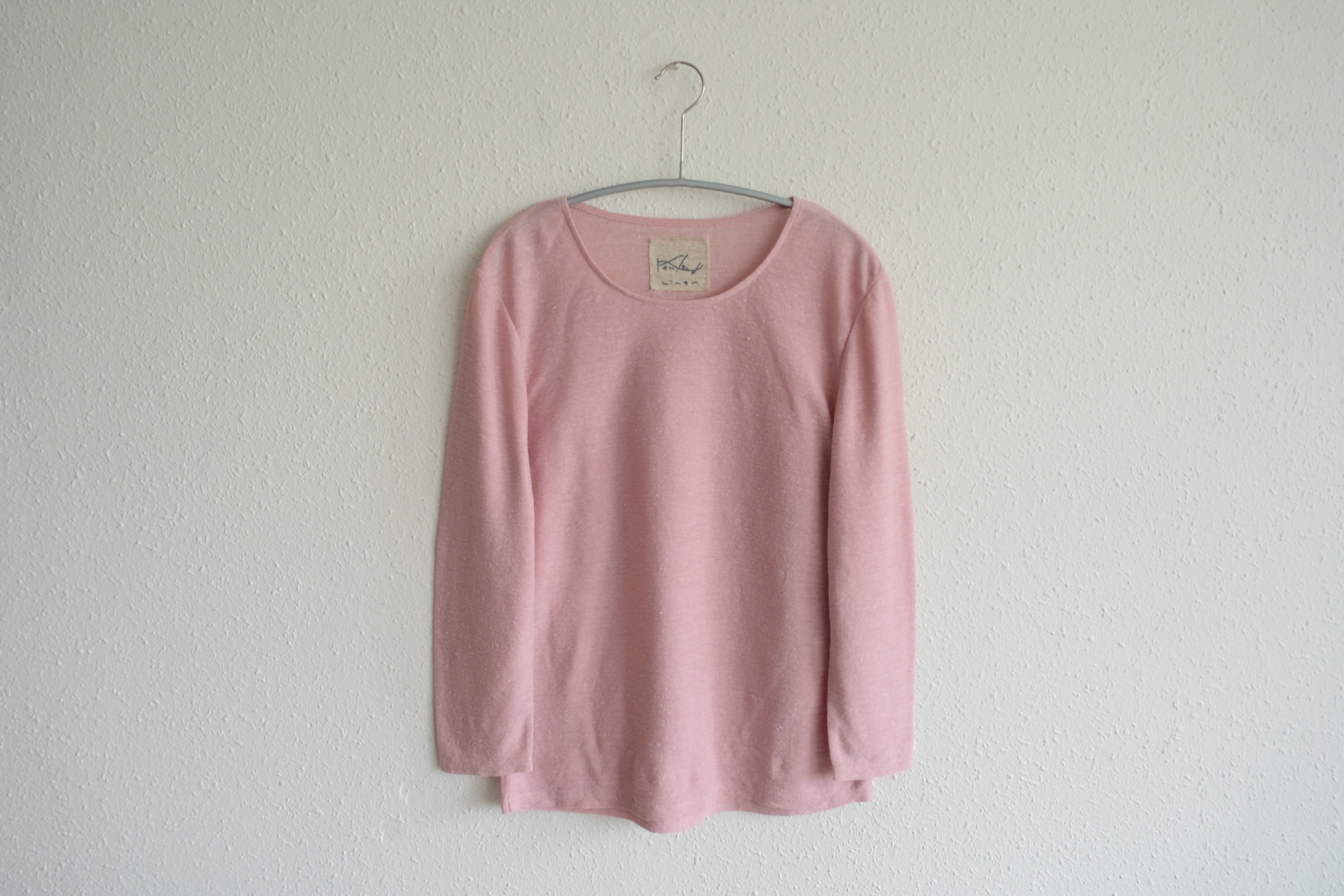 【再入荷】リネンコットンアンダーウェア　7分袖（マカロンピンク）［レディース3サイズ］