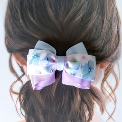 チェック柄＊お花のバックル＊リボンヘアゴム2個セット 雑貨