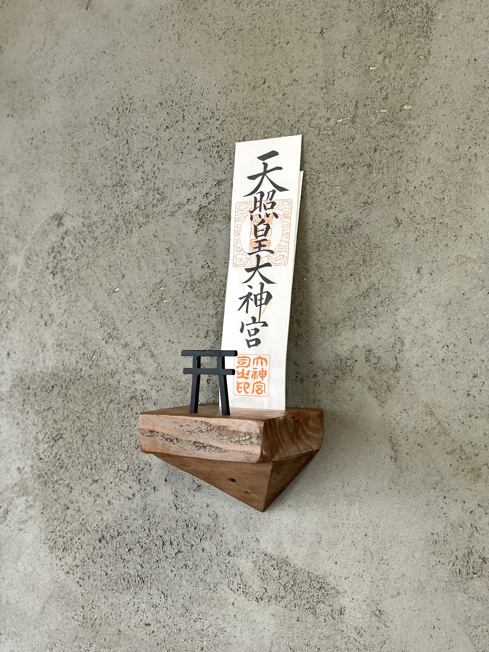 数量限定　神棚　KD-T　お札立て　無垢材　鳥居　シンプル　/　神具　仏具