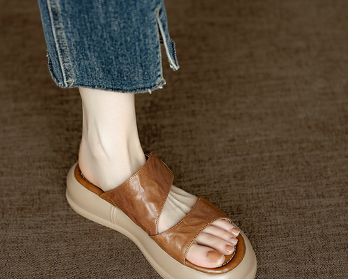 MIESROHE ブラウン オープントゥサンダル MIESROHE ブラウン オープン