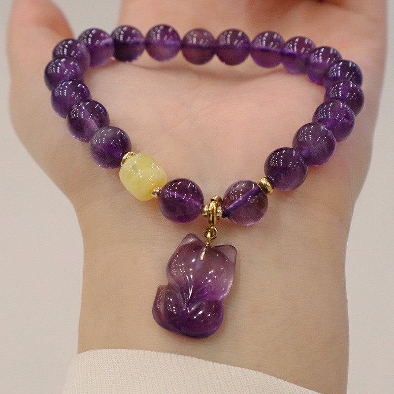 運気を凄まじい勢いで引き寄せる｜アメジスト狐ブレスレット