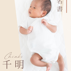 世界に一枚。我が子だけの命名書♡　２枚入り　写真入り命名書　ベビーポスター 3枚目の画像