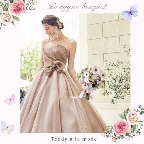 フェミニン＆ナチュラルブーケ ウエディングブーケ＆ブートニア（造花