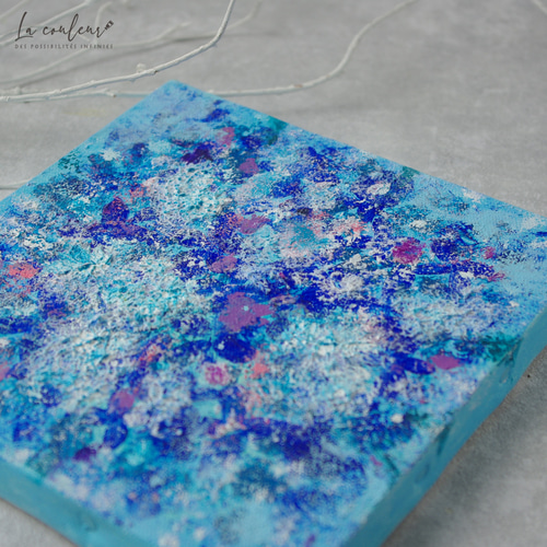 原画】抽象画 紫陽花 約18cm角 キャンバス 送料無料 絵画 La 原画】抽象画 紫陽花 約18cm角 キャンバス 送料無料 絵画 La