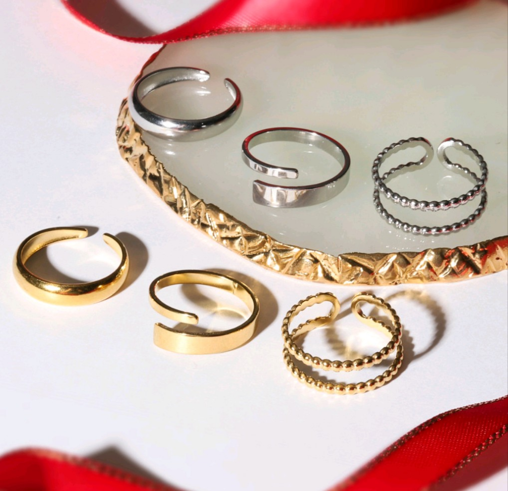 【Creema限定新春福袋〈梅〉◇再販】フォークリング3本セット【サージカルステンレス】フリーサイズ◇アレルギー対応