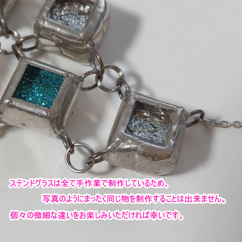 雪の結晶・星をモチーフ】ステンドグラス・ネックレス アスタリスク型 