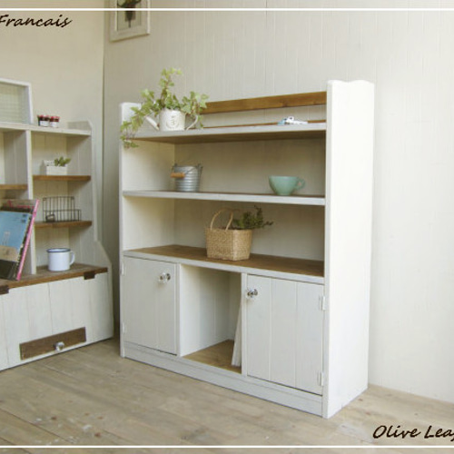 サイズ、デザインオーダー可！4段キャビネットラック○シャビー