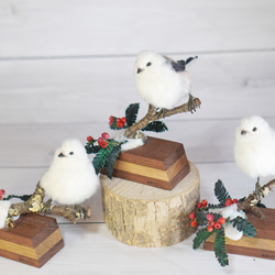 ＊野鳥＊羊毛フェルト シマエナガ(台座付) 7枚目の画像