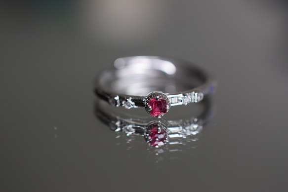 RG10-167 シルバー 非加熱 槿花色 スピネル リング ミャンマー産 指輪