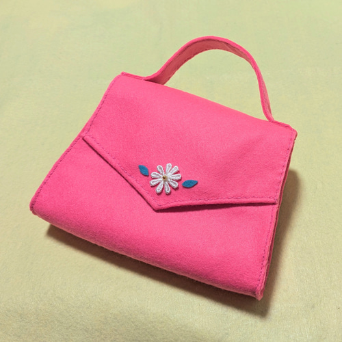 子供用】 フェルト ミニバッグ 【選べるカラー】 ハンドバッグ 紫