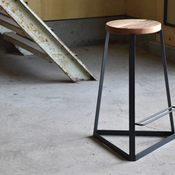 スツール 椅子 ベンチ アイアン おしゃれ シンプル 四角い 四角 黒皮