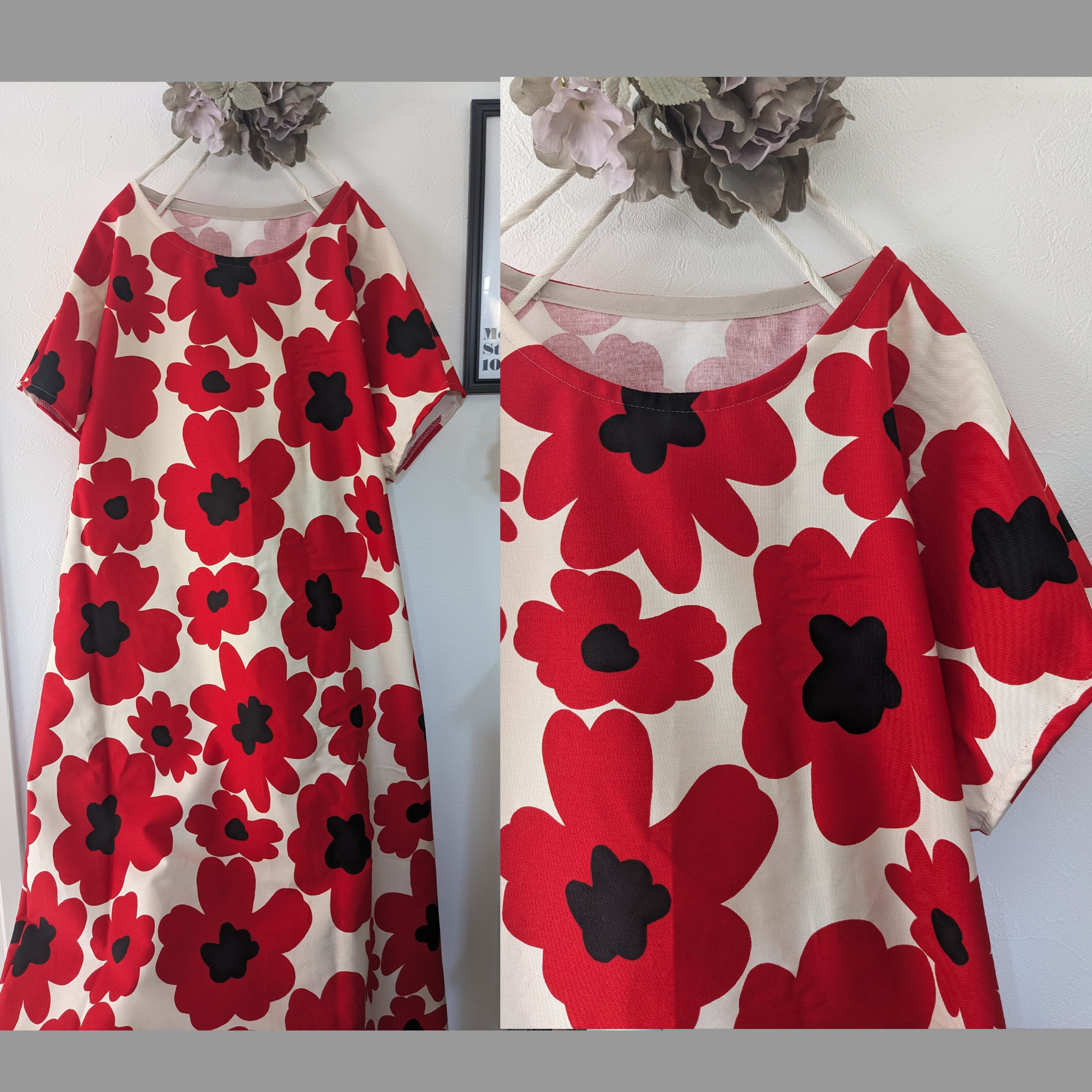 美品】MIU MIU ミュウミュウ 麻 リネン ワンピース 赤 38