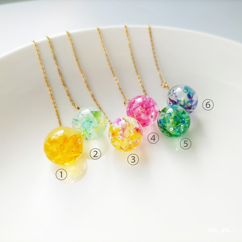 花の宝玉ハーバリウムピアス ピアス（フック・チェーン） m.m. 通販 