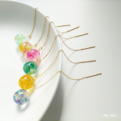 花の宝玉ハーバリウムピアス ピアス（フック・チェーン） m.m. 通販 