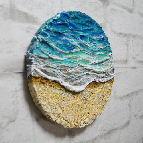 油絵 油彩 油彩画 絵画 絵 円形【丸い海】 絵画 HR 通販