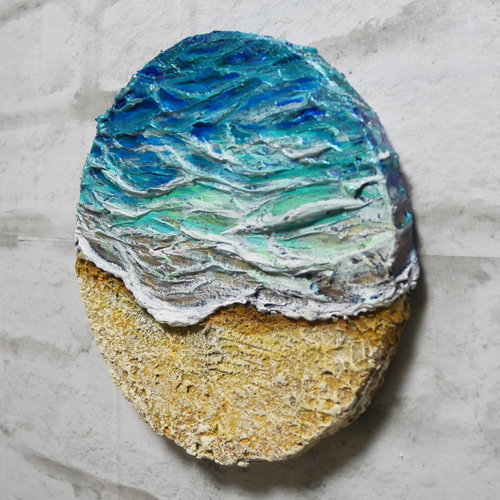 油絵 油彩 油彩画 絵 絵画 円形【ハートの海】 油絵 油彩 油彩画 絵画 絵 円形【ハートの海】 絵画 HR 通販