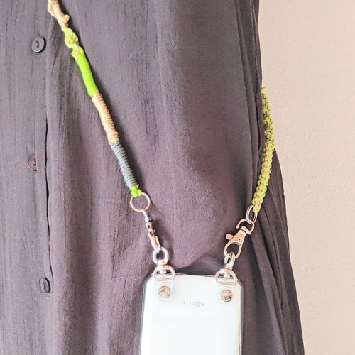 【ハンドメイド】パラコード・スマホ用ショルダーストラップ ハンドメイド ストラップ スマホ ショルダー パラコード 花x4