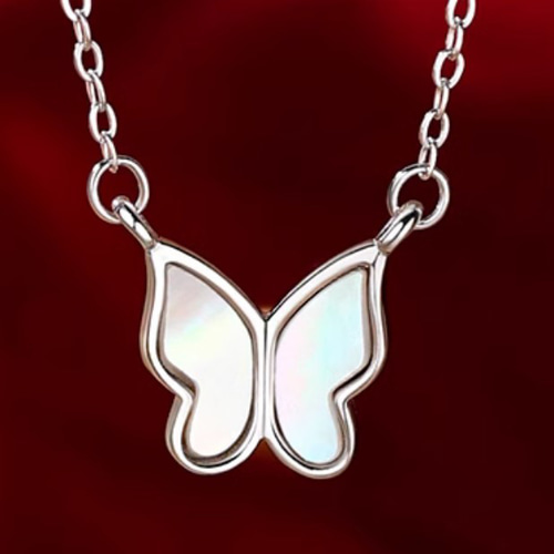 バタフライネックレス ネックレス レディース ダイヤモンド 0.11ct クロス バタフライ