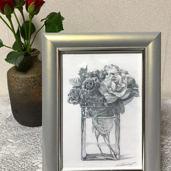 水彩アート「江戸切子と果実　弐」1点物、手描き、真筆。 水彩アート「江戸切子と果実 弐」1点物、手描き、真筆。