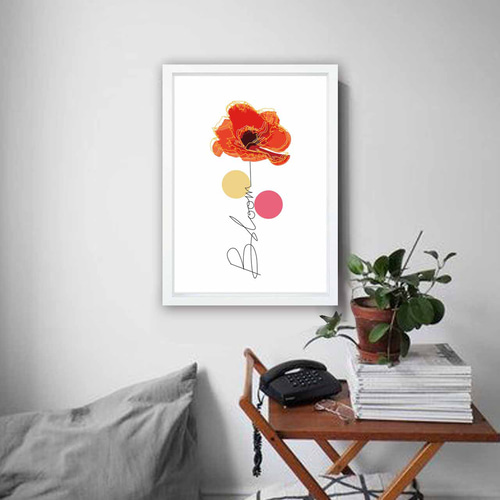 一輪咲く 花 イラスト ポスター A4 A3 A2 A1 アート アートポスター