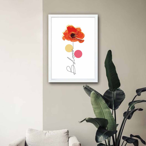 一輪咲く 花 イラスト ポスター A4 A3 A2 A1 アート アートポスター