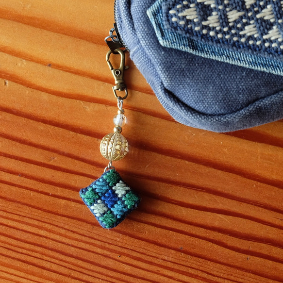 Kogin刺繡吊墜☺︎彩色奇異果[Kogin刺繡☺︎刺繡] 第1張的照片