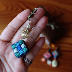 Kogin刺繡吊墜☺︎彩色奇異果[Kogin刺繡☺︎刺繡] 第2張的照片